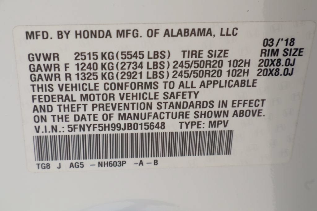 2018 Honda Pilot Touring